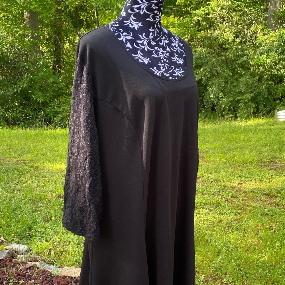 Roaman's Women's Vintage Black Maxi Dress With Lace Size B6 Equal to 3X - Picture 10 of 14